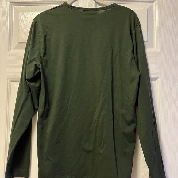 Men's Theory Classic Long Sleeve Army Green T-Shirt Size M - Picture 3 of 3
